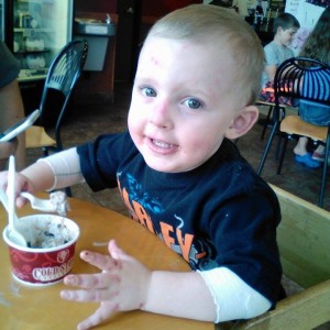 Hayden enjoying some ice cream!