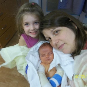 Liam With His Mommy and Big Sis