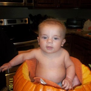 Liam in a Pumpkin